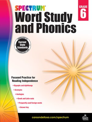 cover image of Spectrum Word Study and Phonics, Grade 6